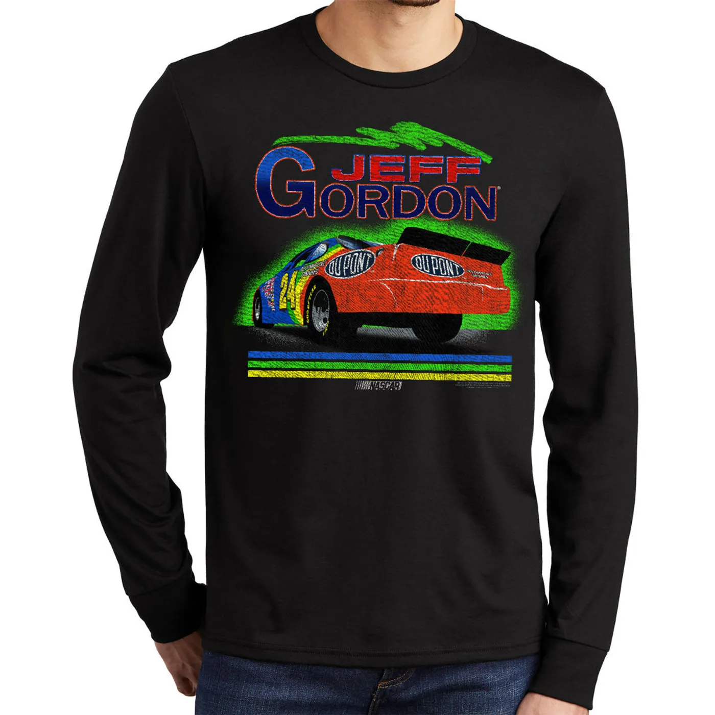 Hendrick Motorsports Vintage 1994 Jeff Gordon Rainbow #24 Tri-Blend Long Sleeve Shirt