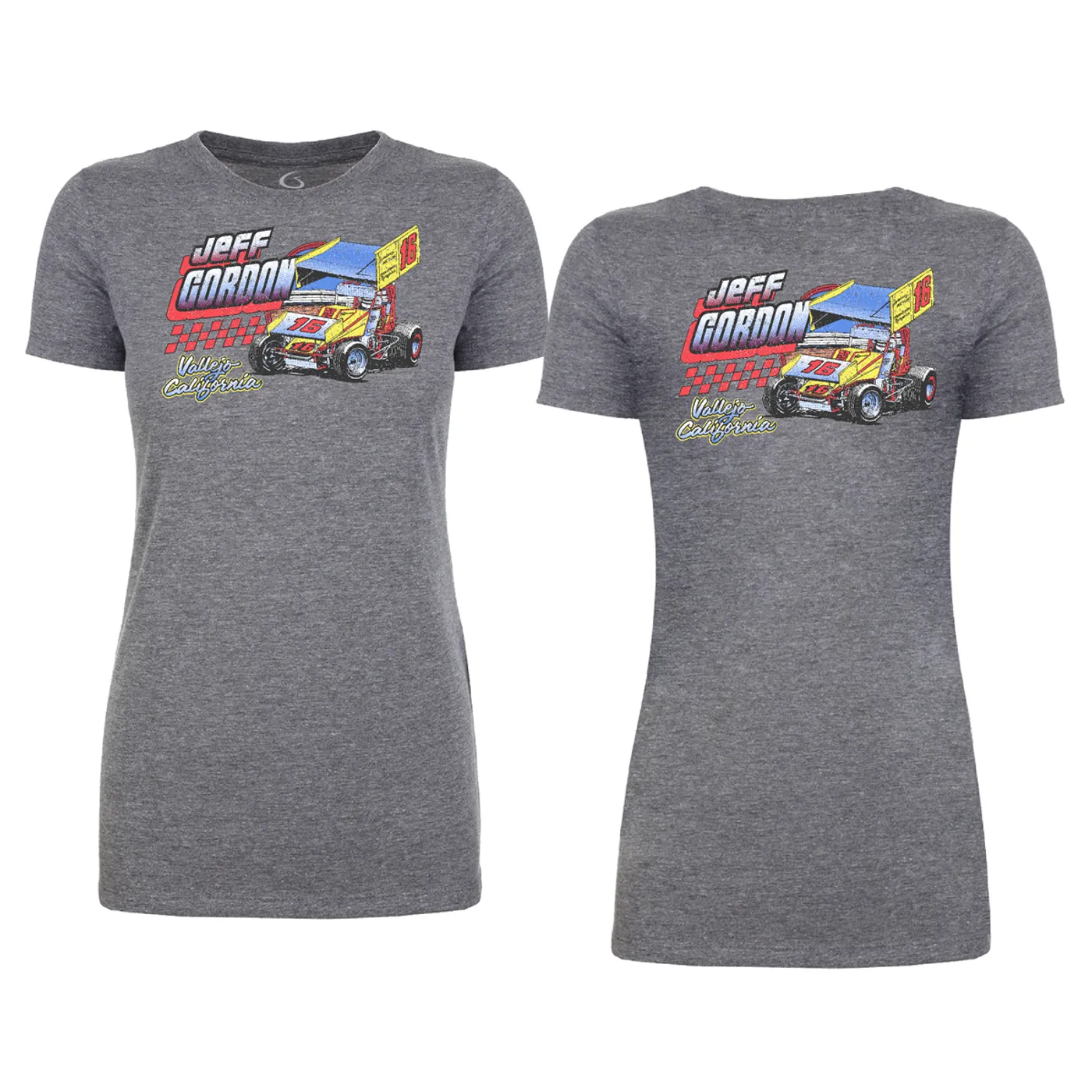 Hendrick Motorsports 1985 Jeff Gordon #16 Sprint Car Vintage Distressed Ladies Tee