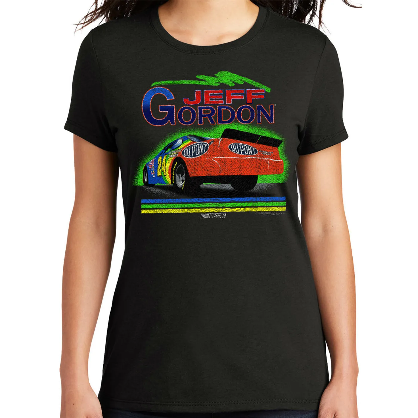 Hendrick Motorsports Vintage 1994 Jeff Gordon Rainbow #24 Ladies Tri-Blend Shirt