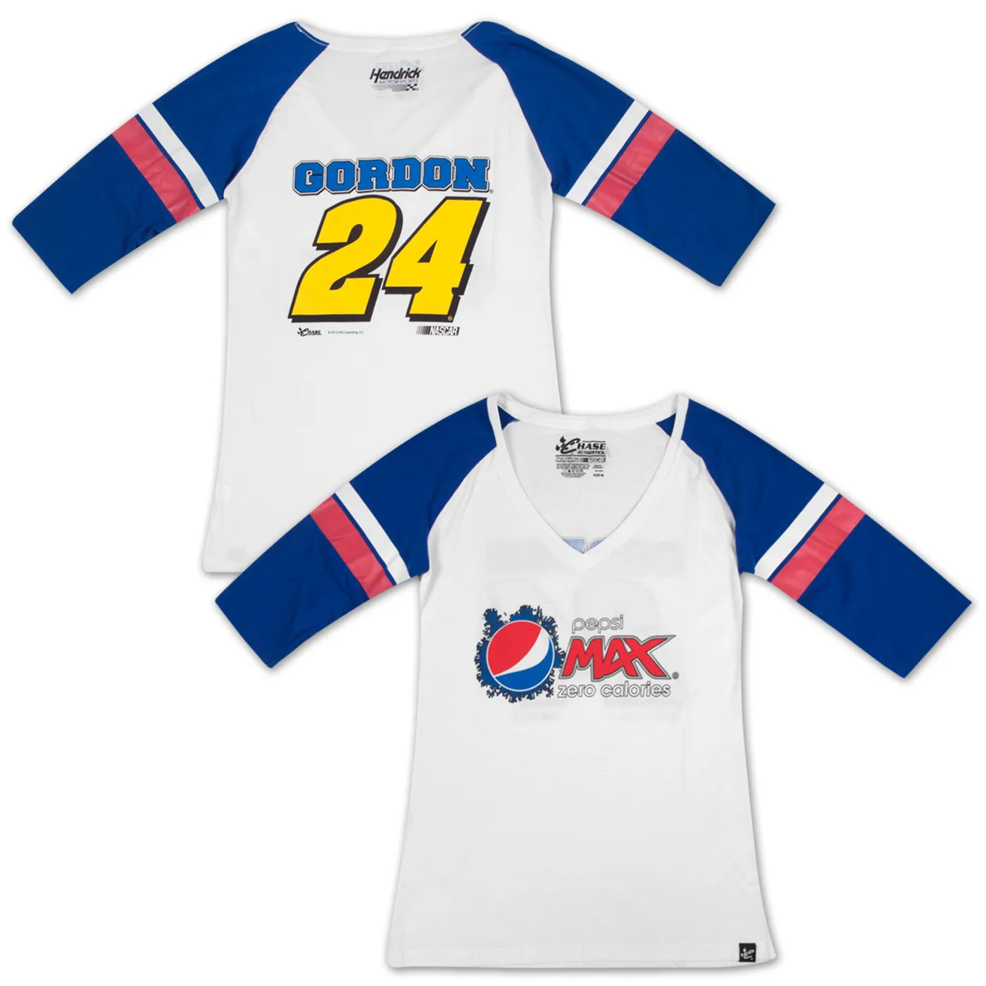 Hendrick Motorsports Jeff Gordon #24 Pepsi Max Ladies Varsity Baseball Jersey T-shirt