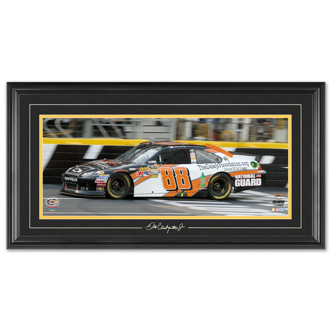 Hendrick Motorsports Dale Jr #88 2012 Sprint Showdown Win Framed Mini Panoramic w/ Engraved signature