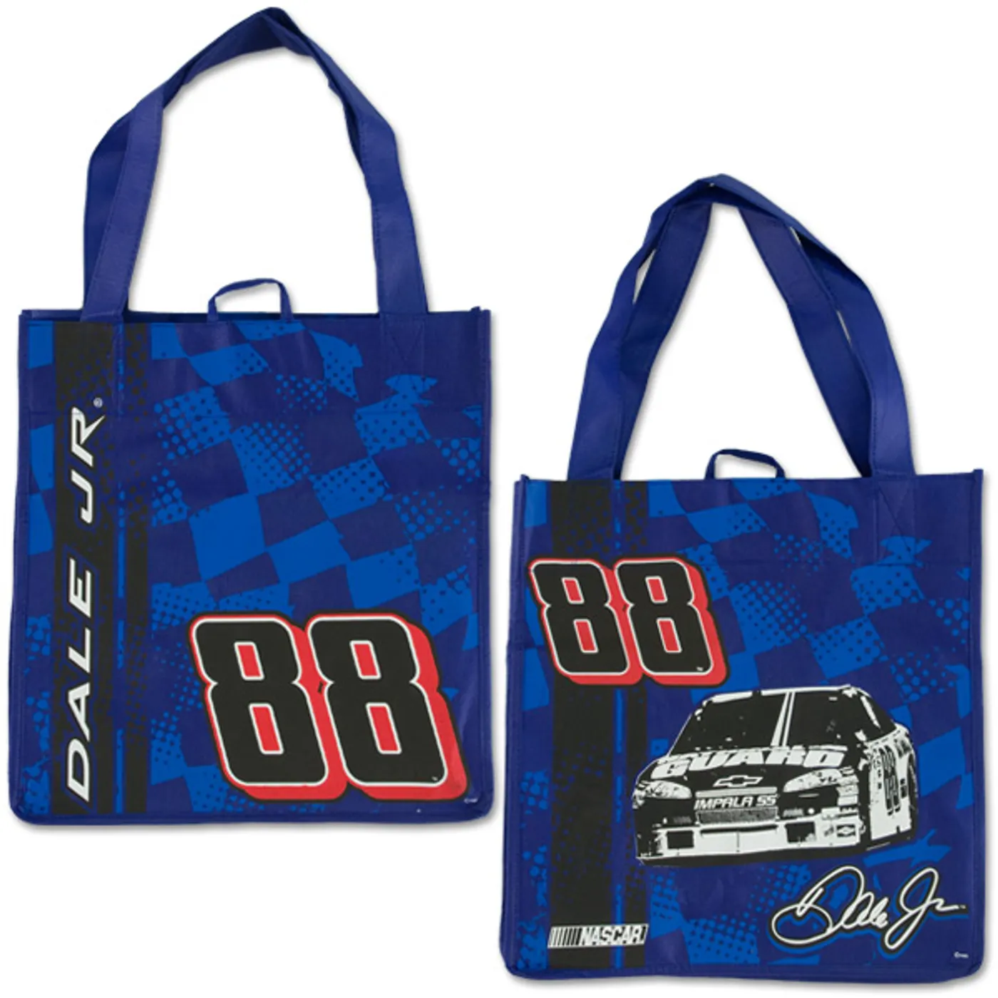 Hendrick Motorsports Dale Jr. #88 Reusable Checkered Blue Shopping Tote