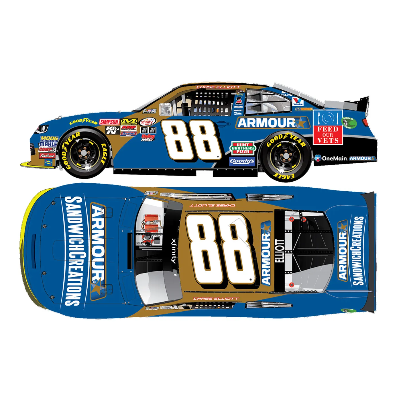 Hendrick Motorsports Chase Elliott 2016 #88 Armour Sandwich 1:24 NASCAR XFINITY Series Die-Cast