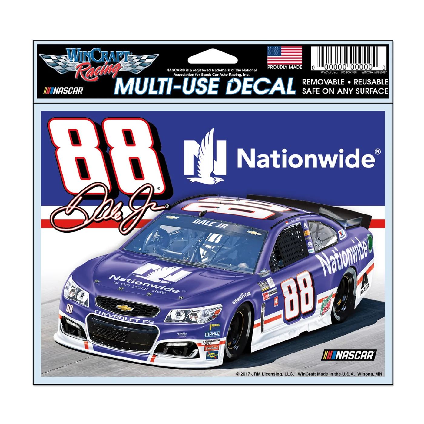 Hendrick Motorsports Dale Earnhardt Jr 2017 #88 Darlington Multi-Use Decal - 5.75" x 5.5"