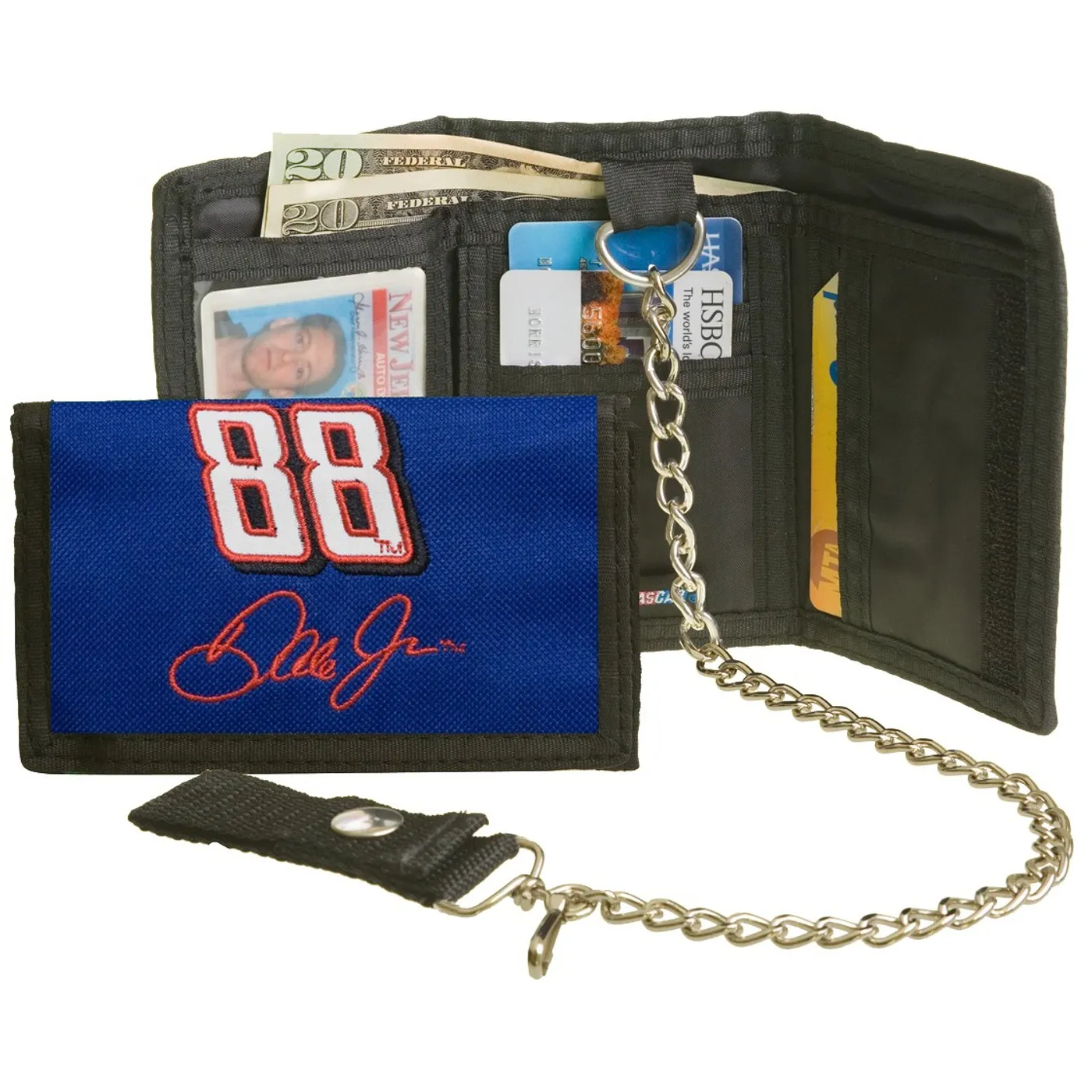 Hendrick Motorsports Dale Jr. #88 Nat'l Guard Nylon Wallet w/ Chain