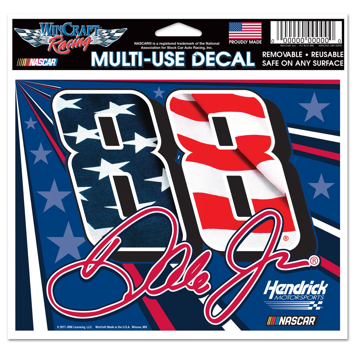 Hendrick Motorsports Dale Earnhardt Jr #88 Patriotic Multi-Use Decal - 5" x 6"
