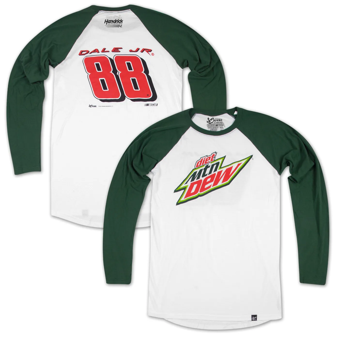 Hendrick Motorsports Dale Jr #88 Diet Mt Dew Varsity Baseball Jersey T-shirt