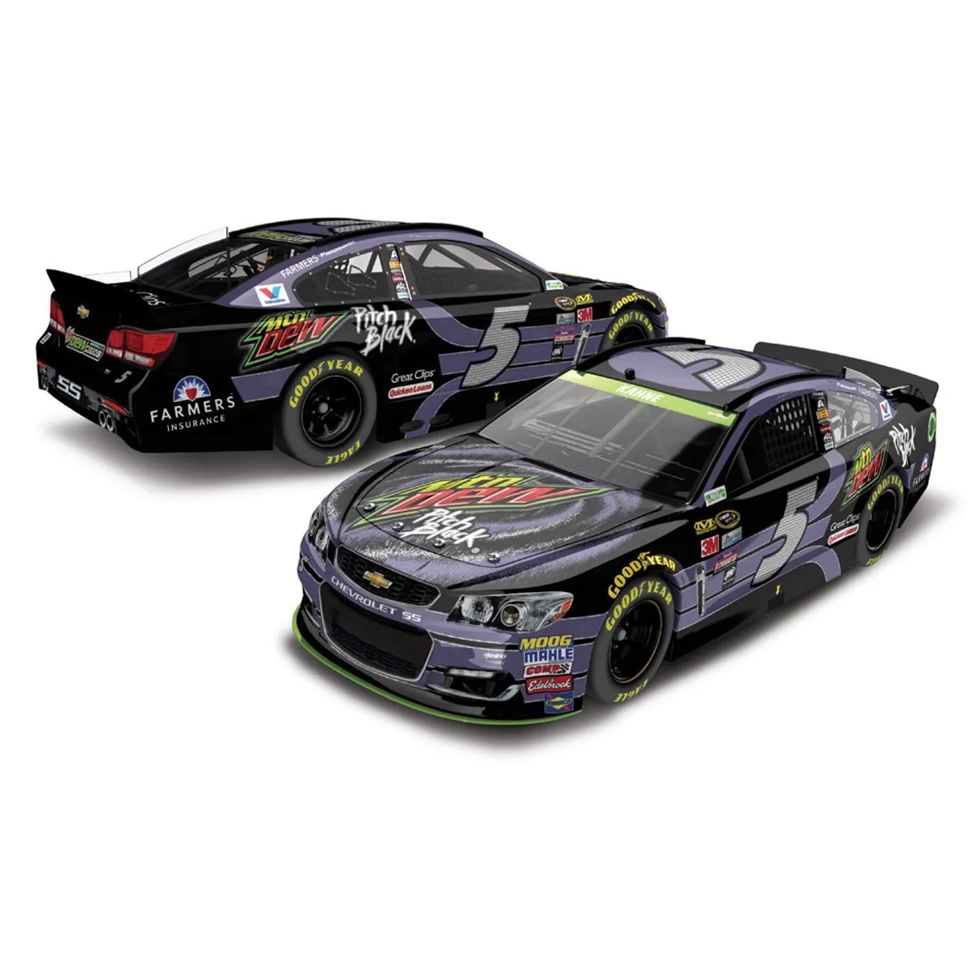 Hendrick Motorsports Kasey Kahne #5 2016 #88 Mountain Dew Pitch Black 1:64 Scale Die-Cast