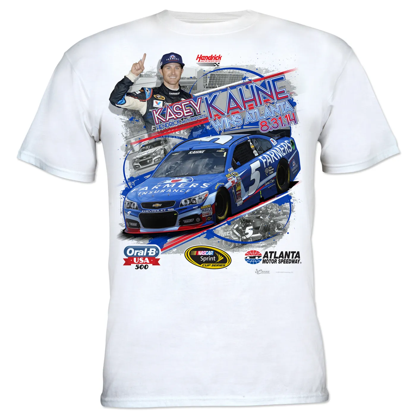 Hendrick Motorsports Kasey Kahne #5 2014 Oral-B USA 500 Race Winner T-shirt PRE-ORDER