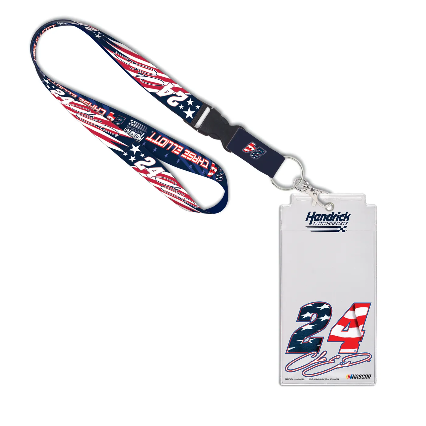 Hendrick Motorsports Chase Elliott #24 Patriotic Credential Holder with Lanyard
