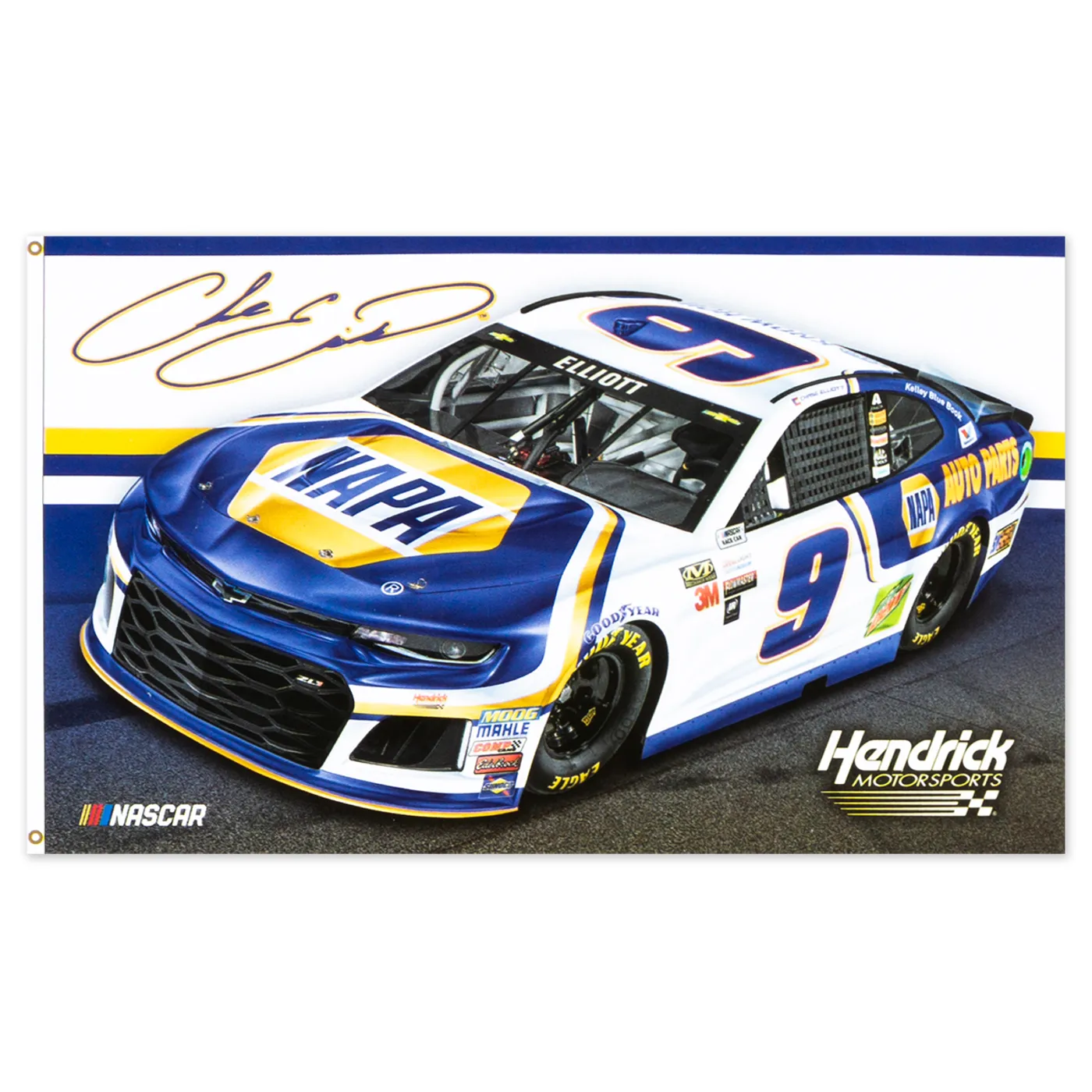 Hendrick Motorsports Chase Elliott #9 2018 NASCAR NAPA 2-sided Flag - 3' x 5'