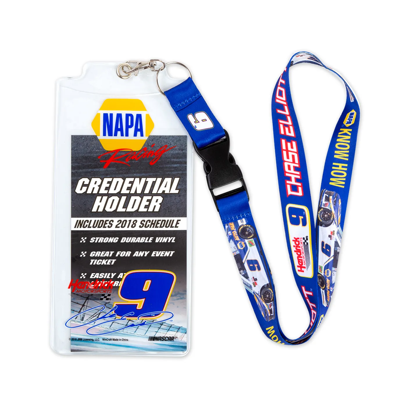Hendrick Motorsports Chase Elliott #9 2018 NASCAR NAPA Lanyard with Credential Holder