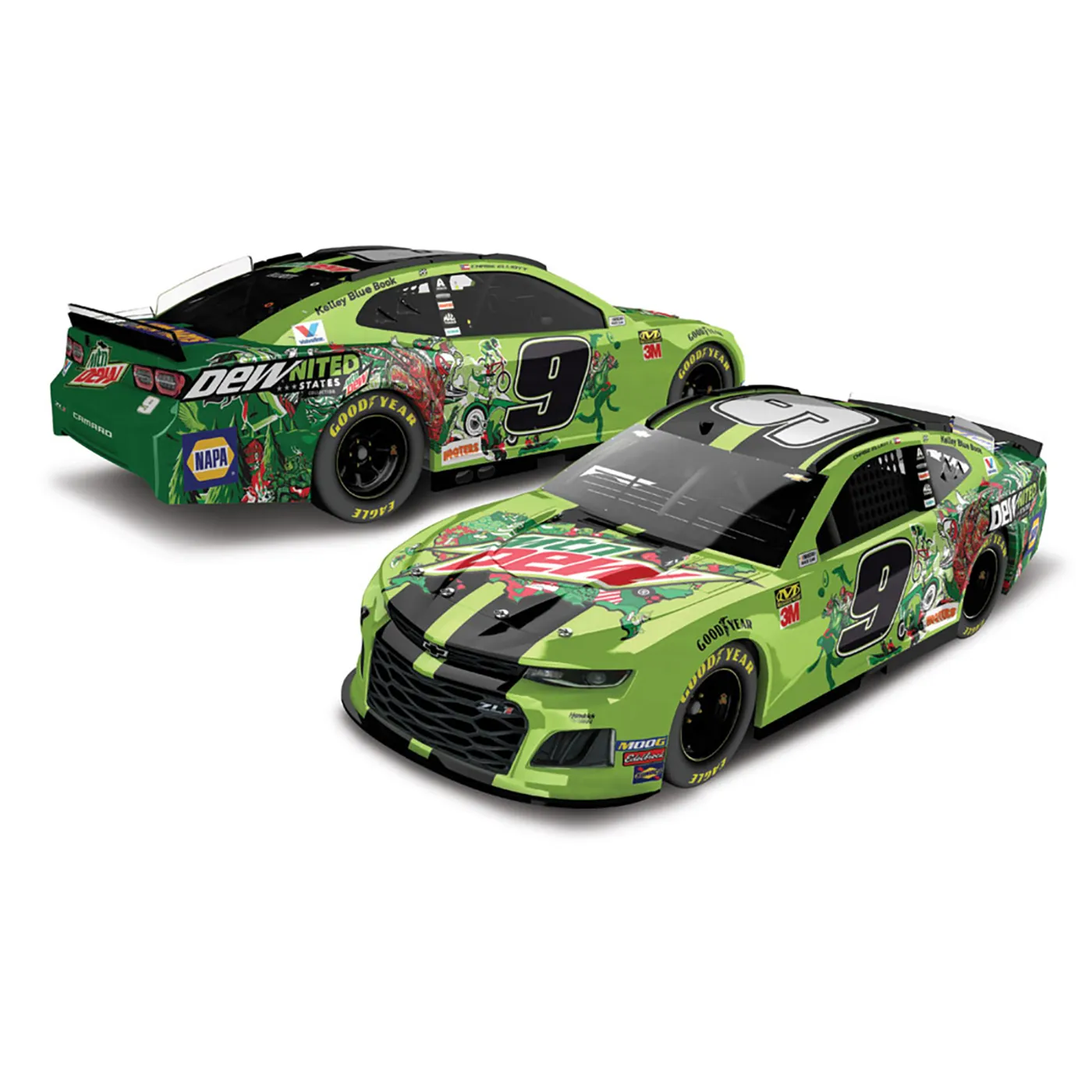 Hendrick Motorsports Chase Elliott 2019 #9 - Mountain Dew -  DewNited States HO 1:24 Die-cast