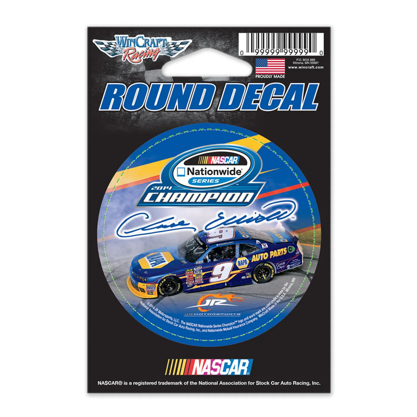 Hendrick Motorsports Chase Elliott 2014 Nationwide Series Champ Round Decal 3"