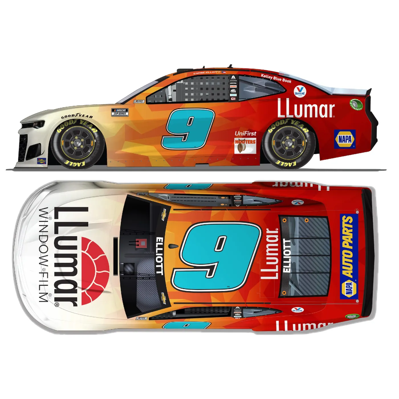 Hendrick Motorsports Chase Elliott No. 9 LLumar Window Film 2021 Chevrolet 1:24 HO Die-Cast