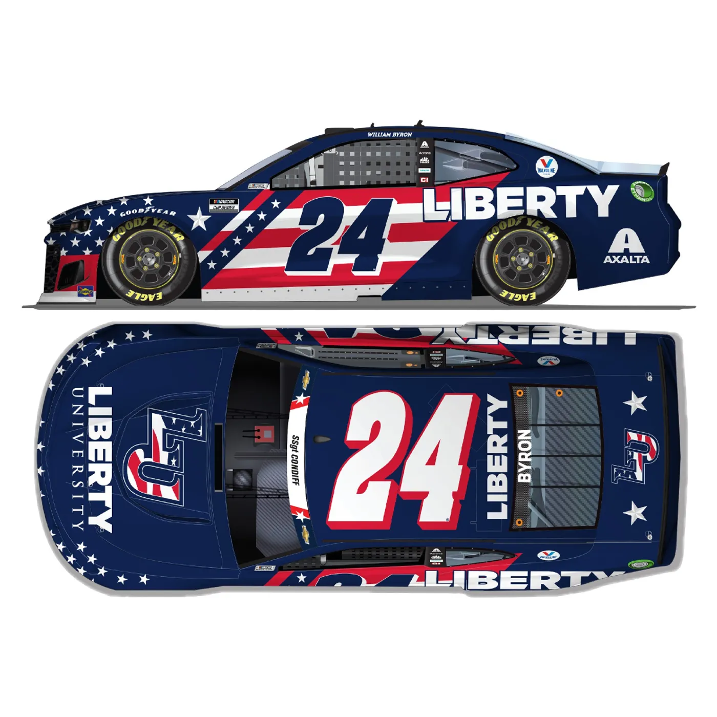 Hendrick Motorsports William Byron Charlotte Speedway Liberty University 1:24 ELITE Die-Cast