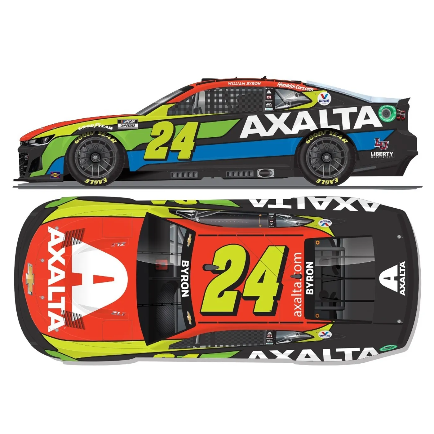 Hendrick Motorsports AUTOGRAPHED William Byron 2022 #24 Axalta Chevrolet 1:24 HO Die-Cast