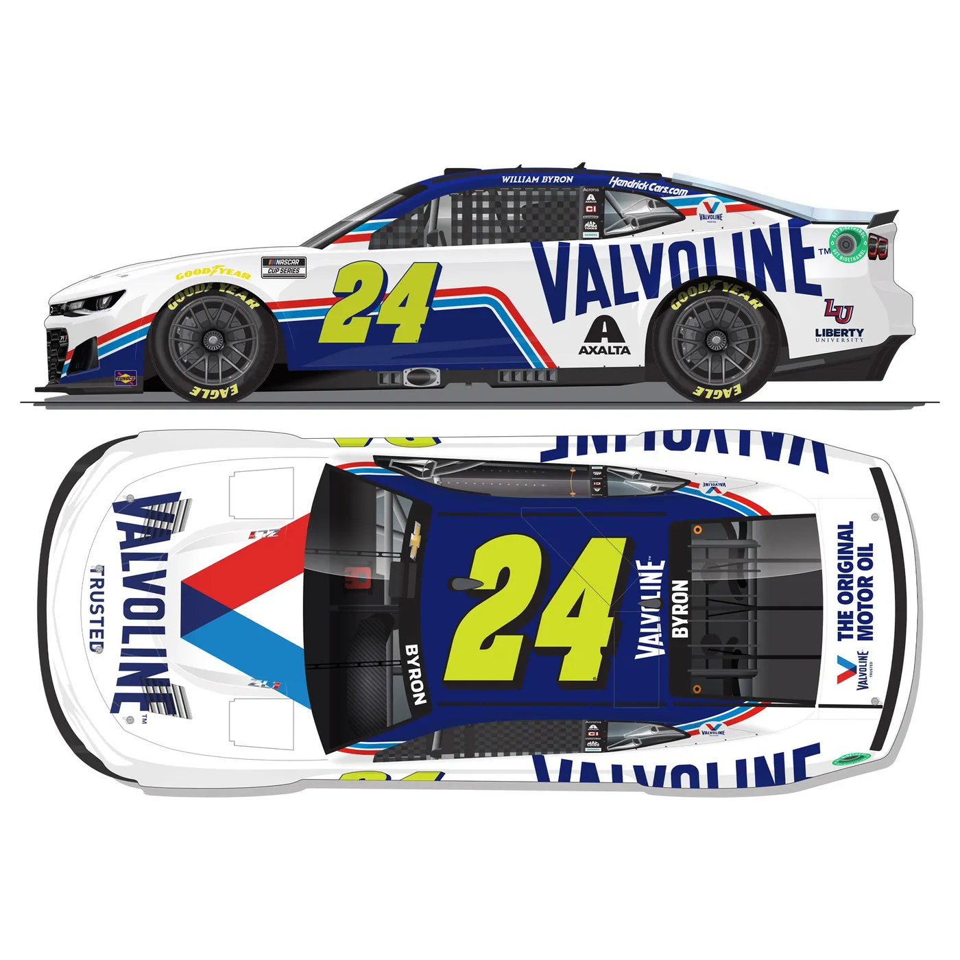 Hendrick Motorsports William Byron #24 2022 Valvoline Chevrolet 1:24 ELITE Die-Cast