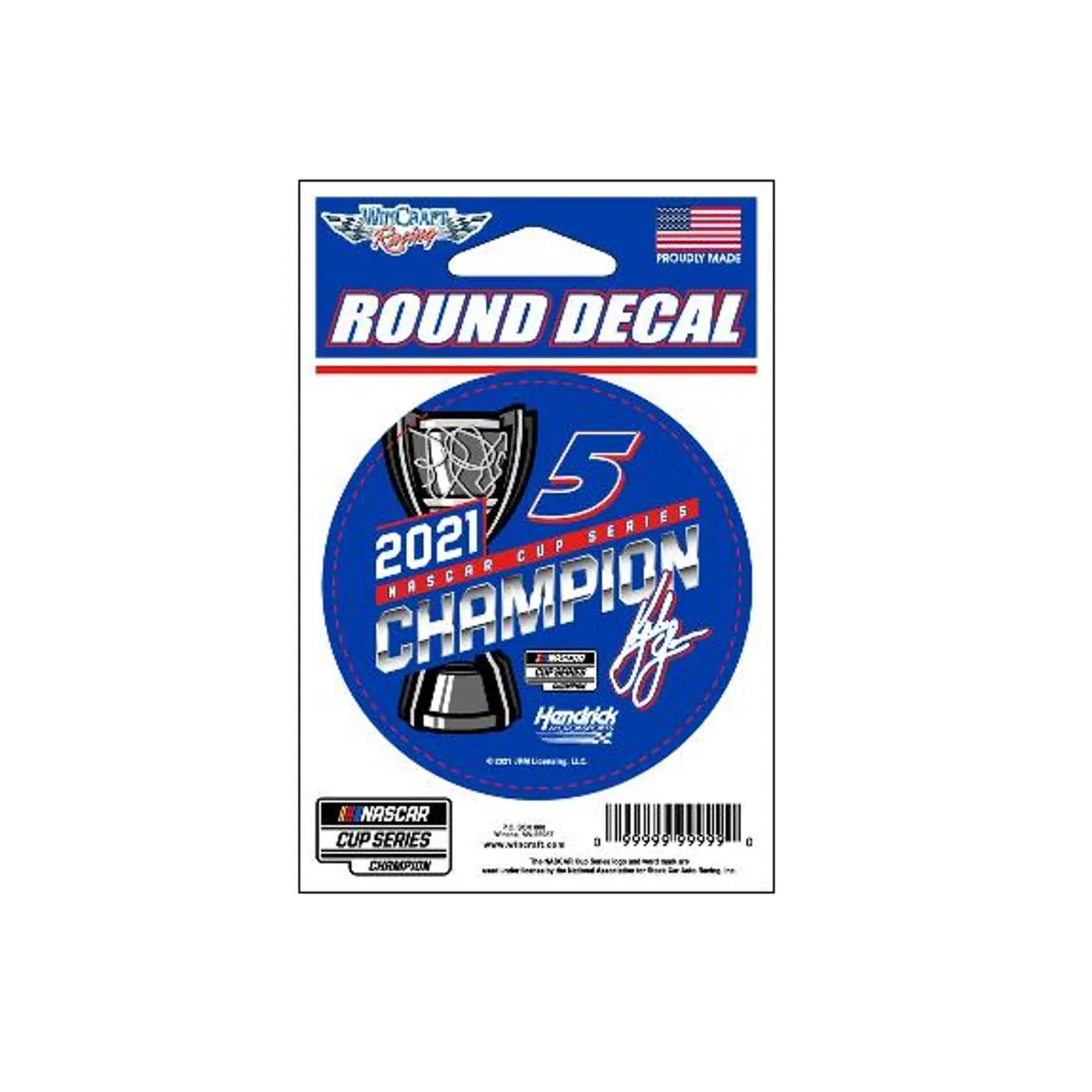 Hendrick Motorsports Kyle Larson 2021 NASCAR Champion Round Decal - 3"