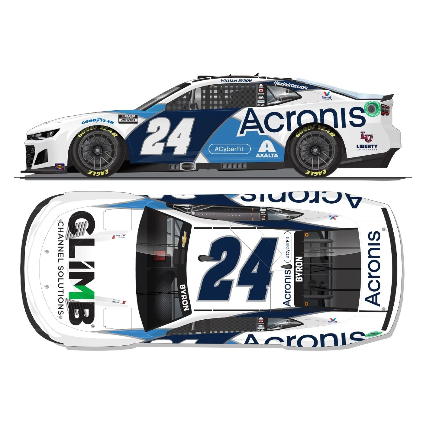 Hendrick Motorsports AUTOGRAPHED William Byron #24 2022 Acronis 1:24 ELITE Die-Cast