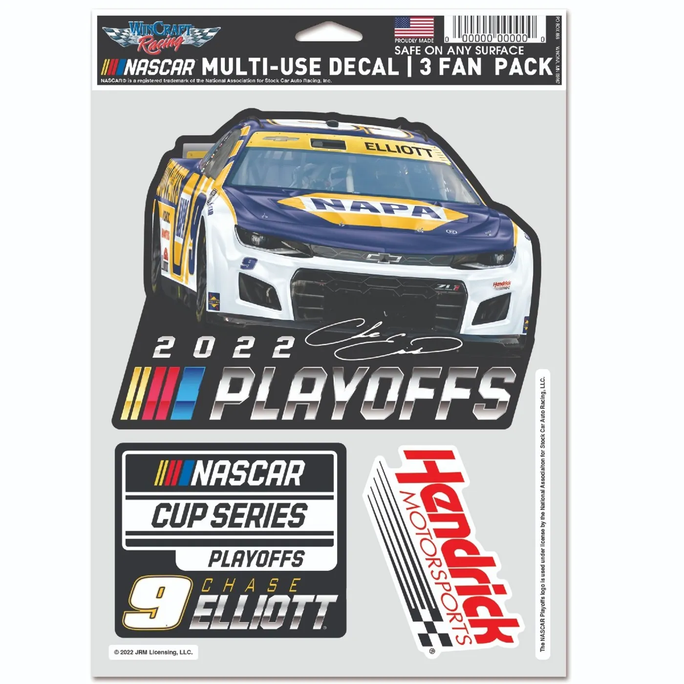 Hendrick Motorsports Chase Elliott #9 2022 Playoffs Multi-Use Decal 3 Fan Pack