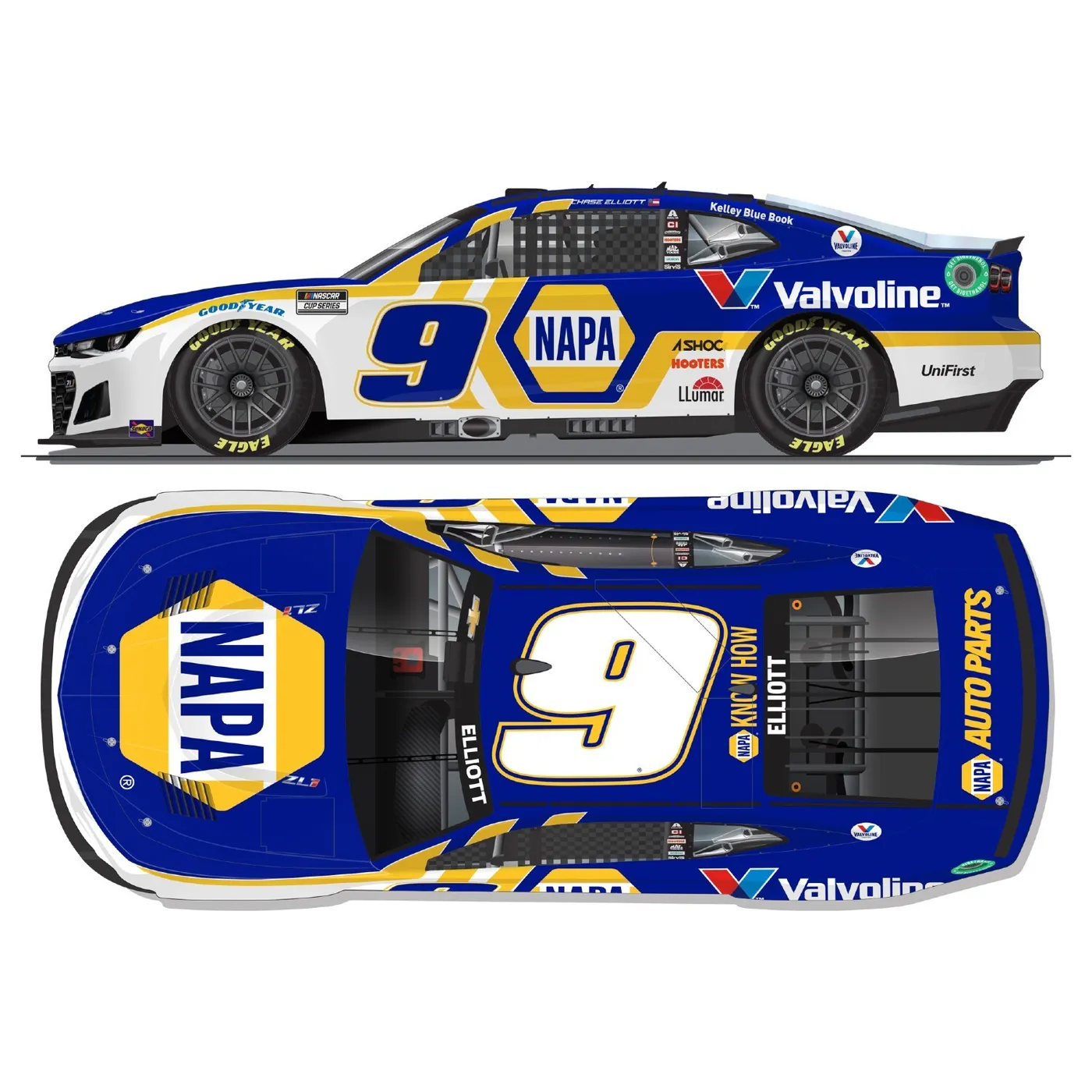 Hendrick Motorsports Chase Elliott #9 2022 NAPA Valvoline 1:24 ELITE Die-Cast