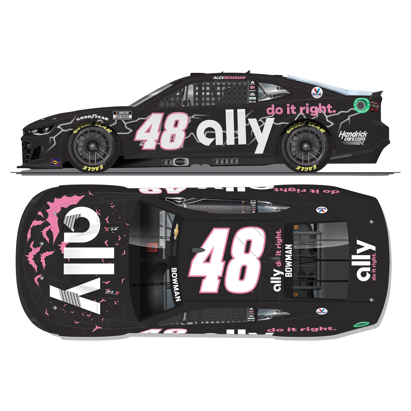 Hendrick Motorsports AUTOGRAPHED Alex Bowman #48 2022 Ally Koker Vegas 1:24 ELITE Die-Cast
