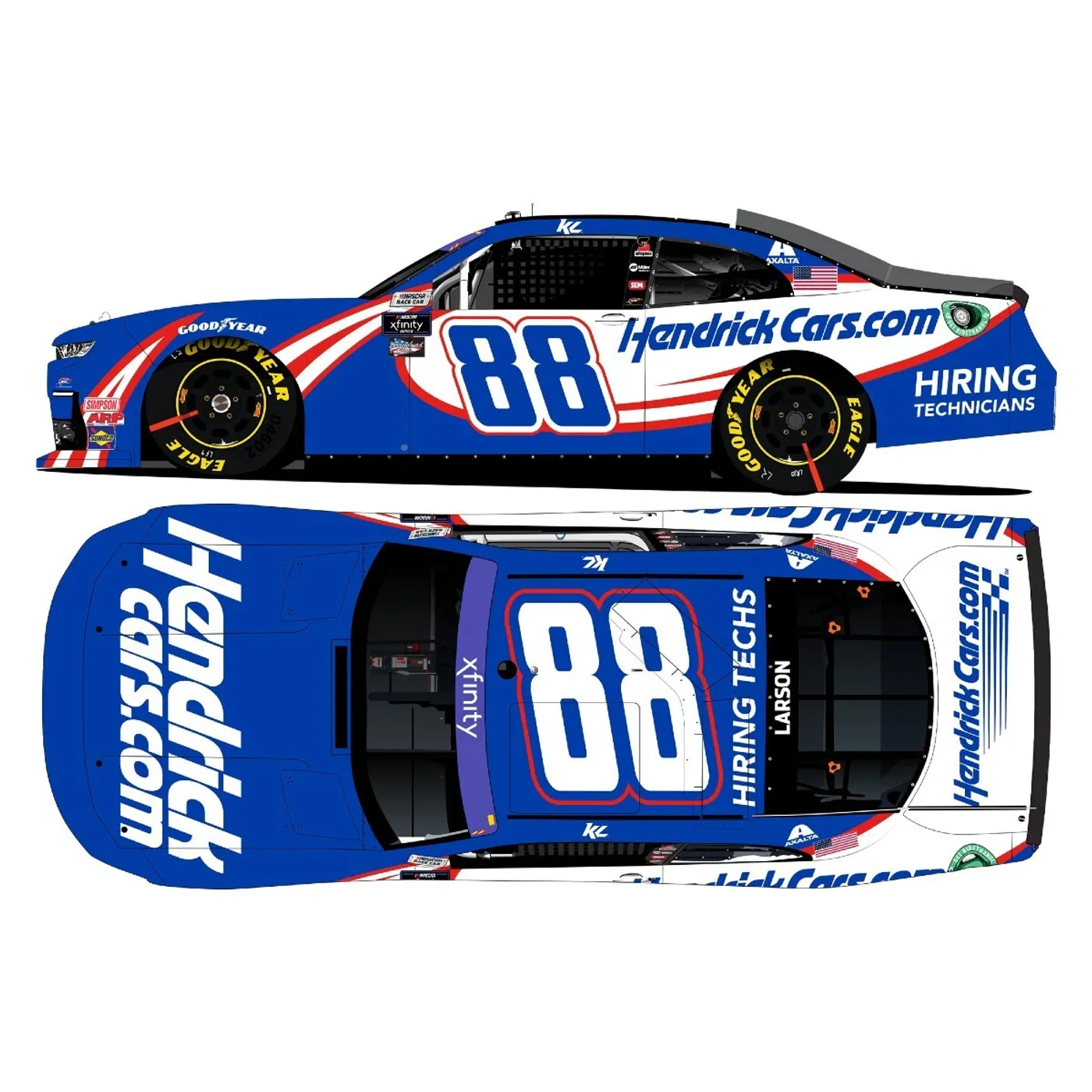 Hendrick Motorsports AUTOGRAPHED Kyle Larson #88 NXS 2022 Hendrickcars.com 1:24 HO Die-Cast
