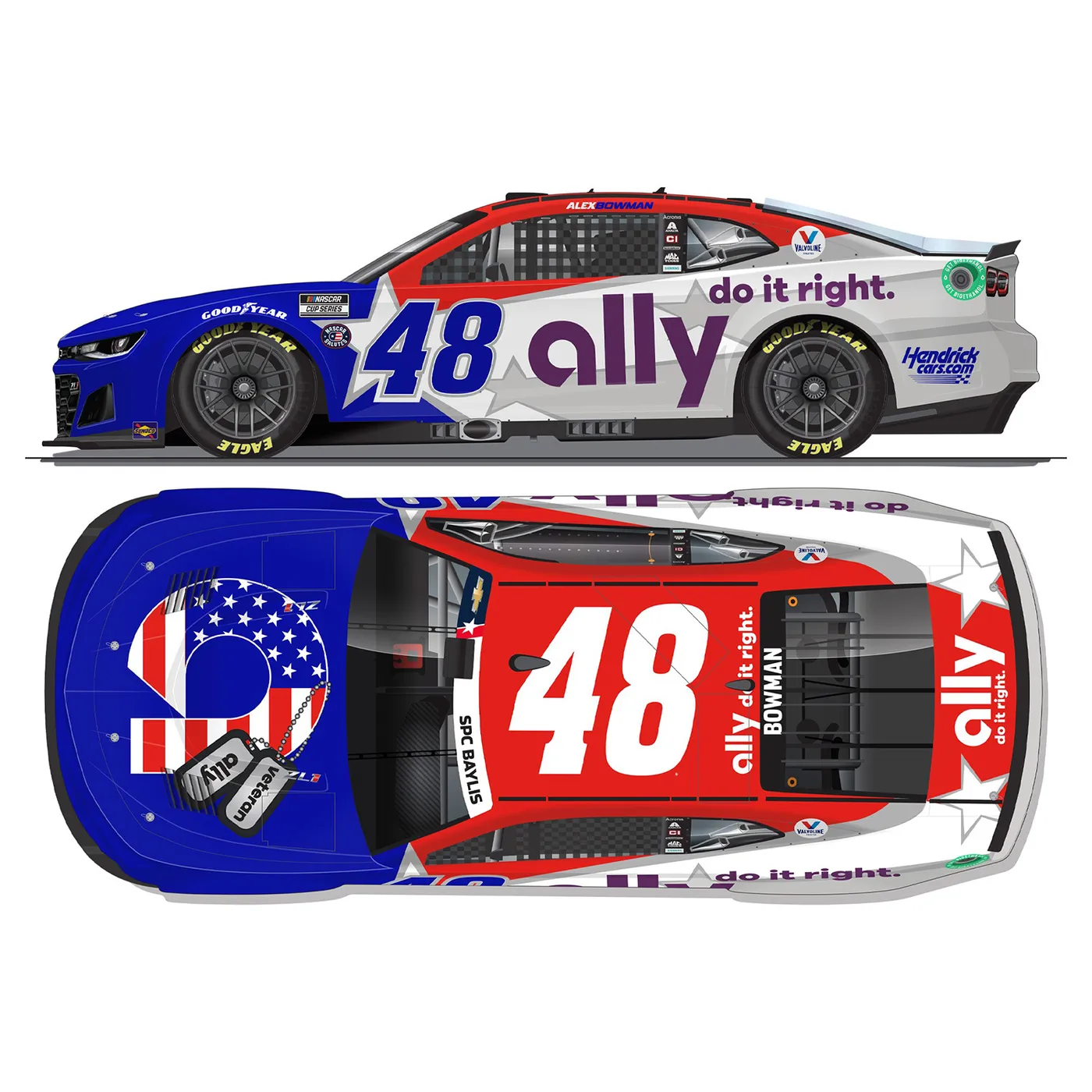 Hendrick Motorsports AUTOGRAPHED Alex Bowman #48 2022 Ally Salutes 1:24 ELITE Die-Cast