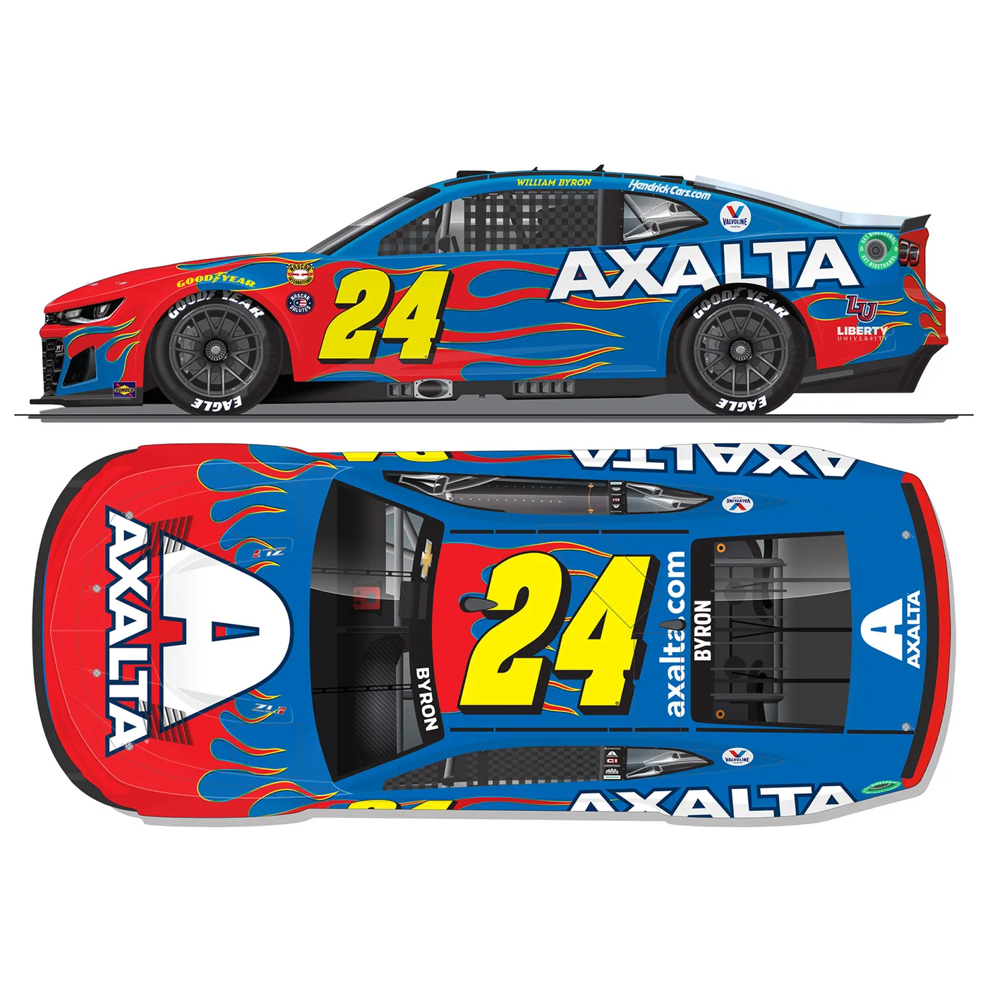 Hendrick Motorsports AUTOGRAPHED William Byron #24 Axalta 2022 Darlington Throwback 1:24 ELITE Die-Cast