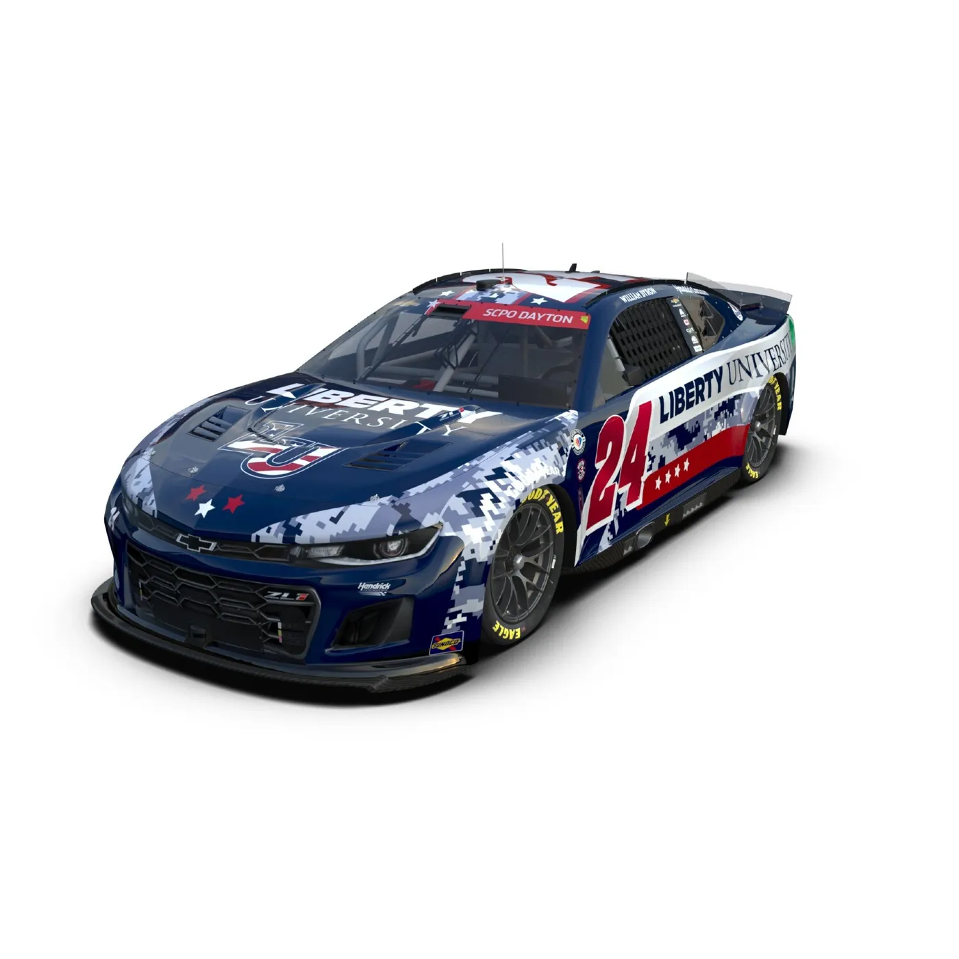 Hendrick Motorsports William Byron #24 2023 Liberty University Patriotic 1:24 ELITE Die-Cast