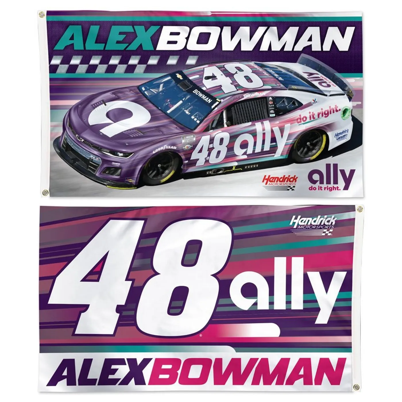 Hendrick Motorsports Alex Bowman #48 2023 2 sided ally Flag 3' x 5'