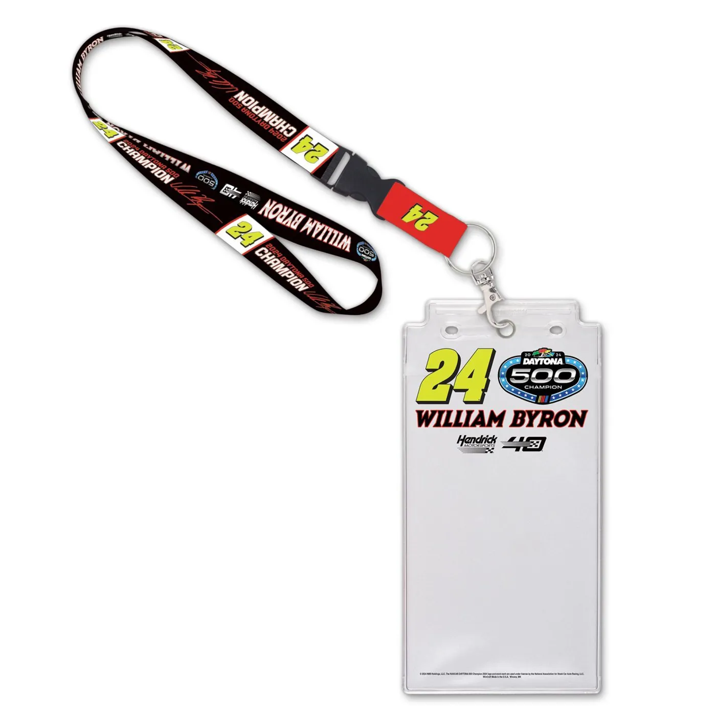 Hendrick Motorsports William Byron #24 2024 Daytona 500 Champ Credential Holder with Lanyard