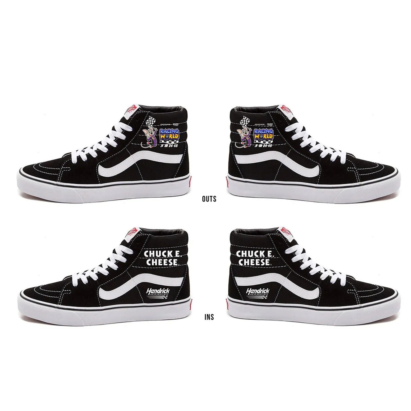 Chuck E. Cheese x Hendrick Motorsports Racing World Vans Sk8-Hi Tops