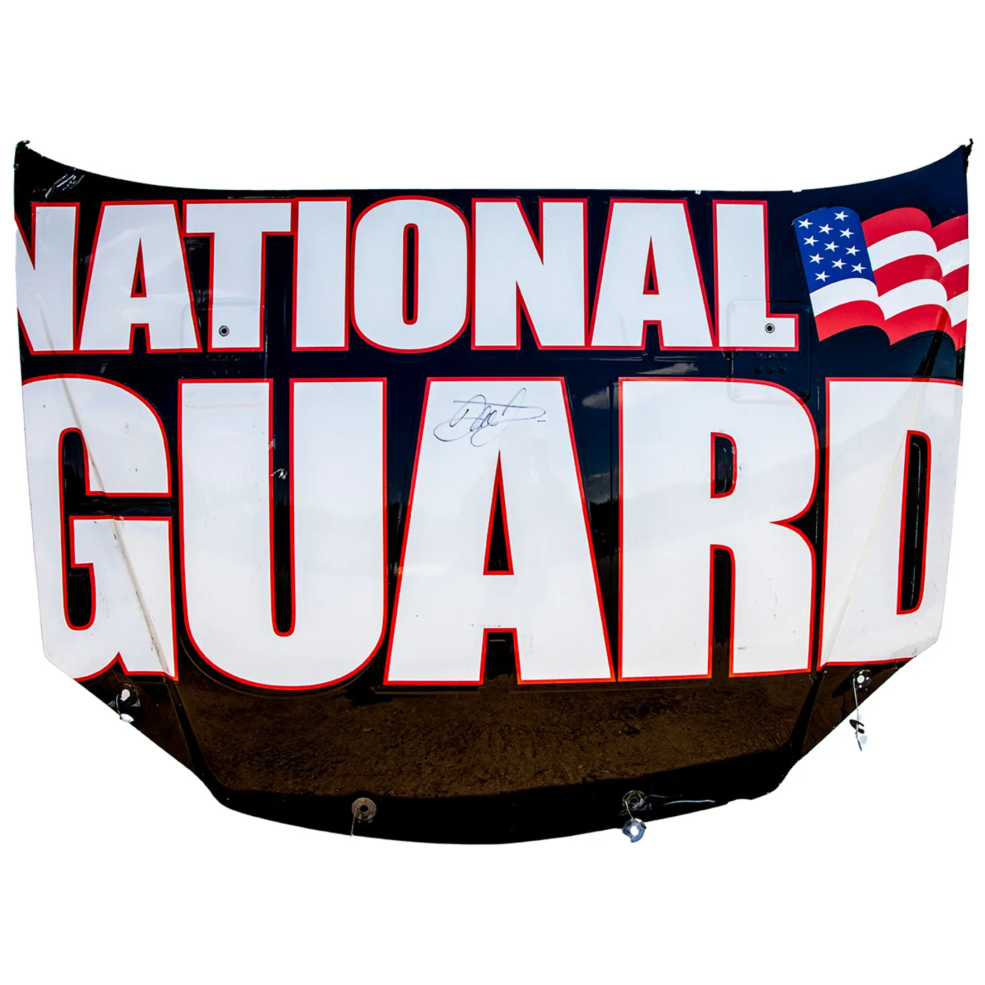 Hendrick Motorsports AUTOGRAPHED Race Used 2009 Dale Earnhardt Jr. #88 National Guard Hood - Daytona 2