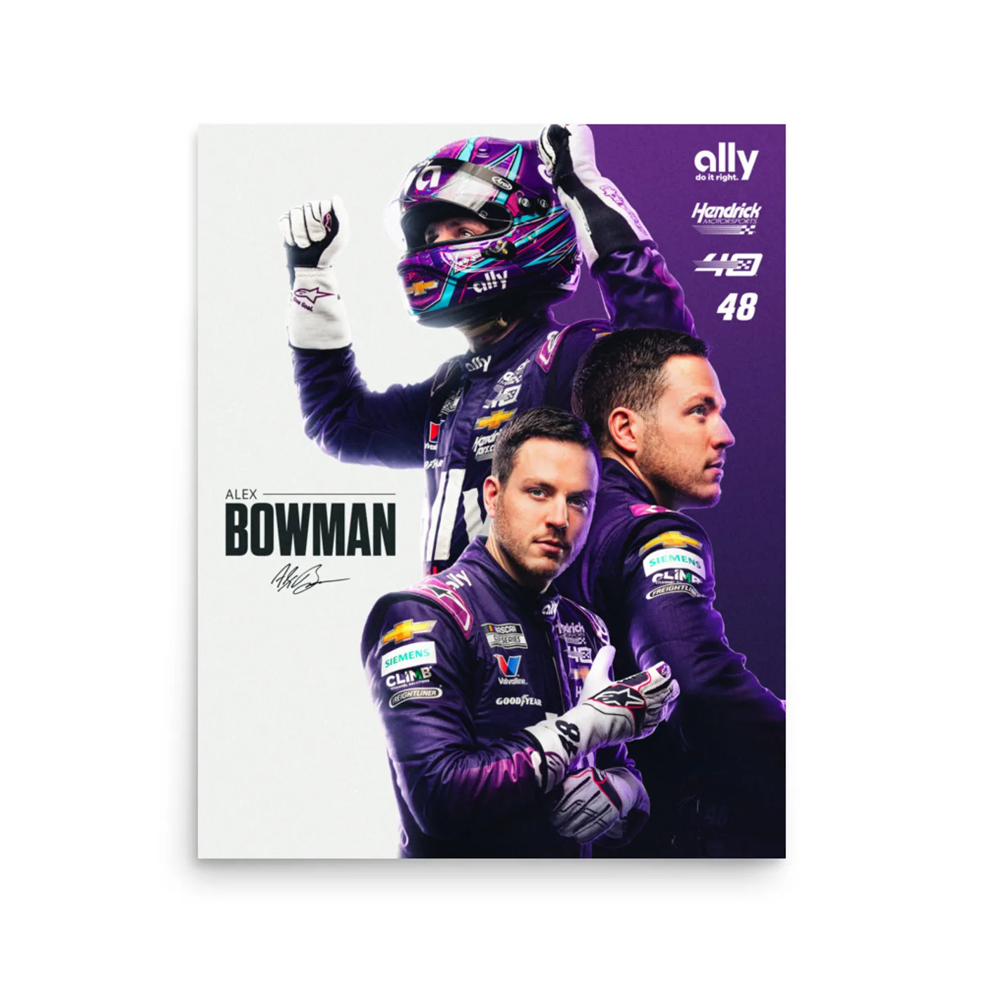 Hendrick Motorsports Alex Bowman 16" x 20" Hype Poster
