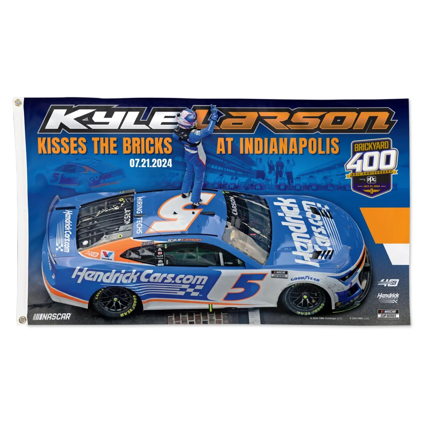 Hendrick Motorsports Kyle Larson #5 2024 Brickyard 400 Win   3' x 5' Flag