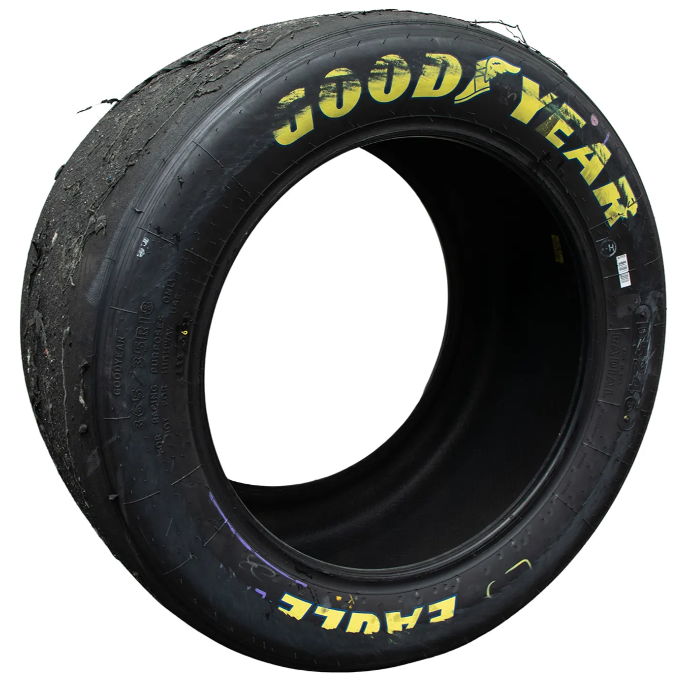 Hendrick Motorsports Race Used 2024 Kyle Larson #5 Left Front Victory Lane Tire - Indy Win