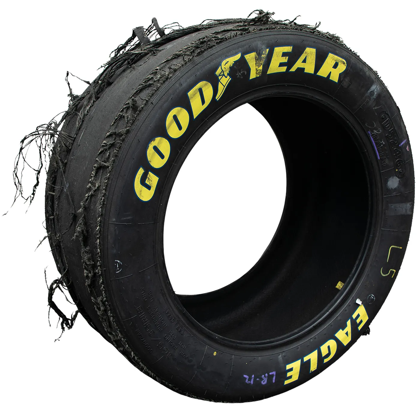 Hendrick Motorsports Race Used 2024 Kyle Larson #5 Left Rear Victory Lane Tire - Indy Win