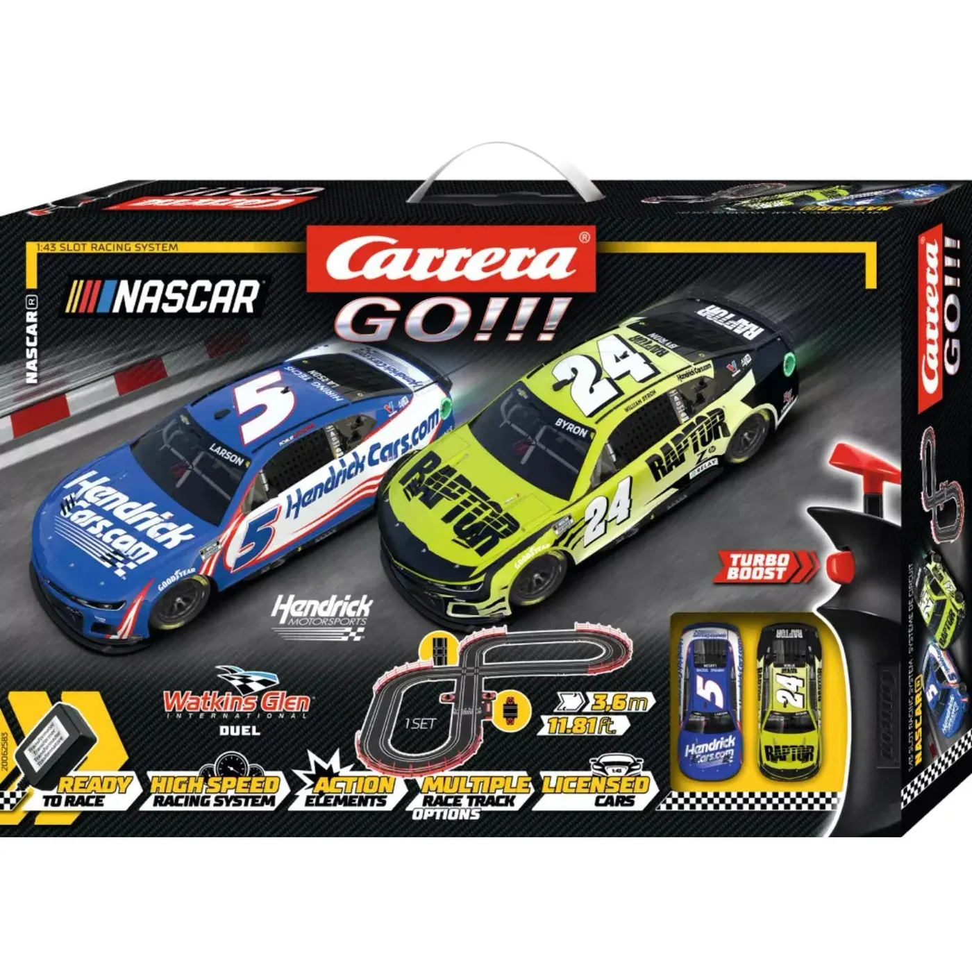 Hendrick Motorsports NASCAR Watkins Glen Duel Carrera Go!!! Slot Car Set