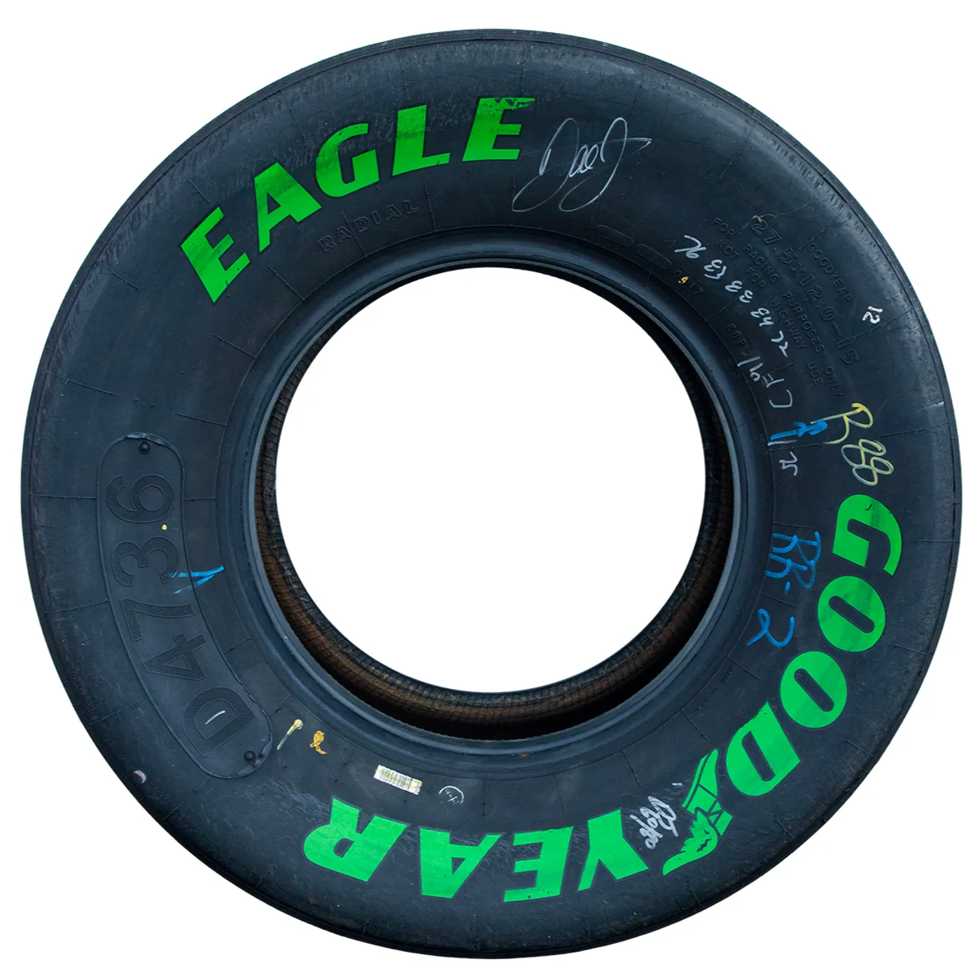 Hendrick Motorsports AUTOGRAPHED Race Used 2017 Dale Earnhardt Jr. #88 Green Option Tire - All-Star Race