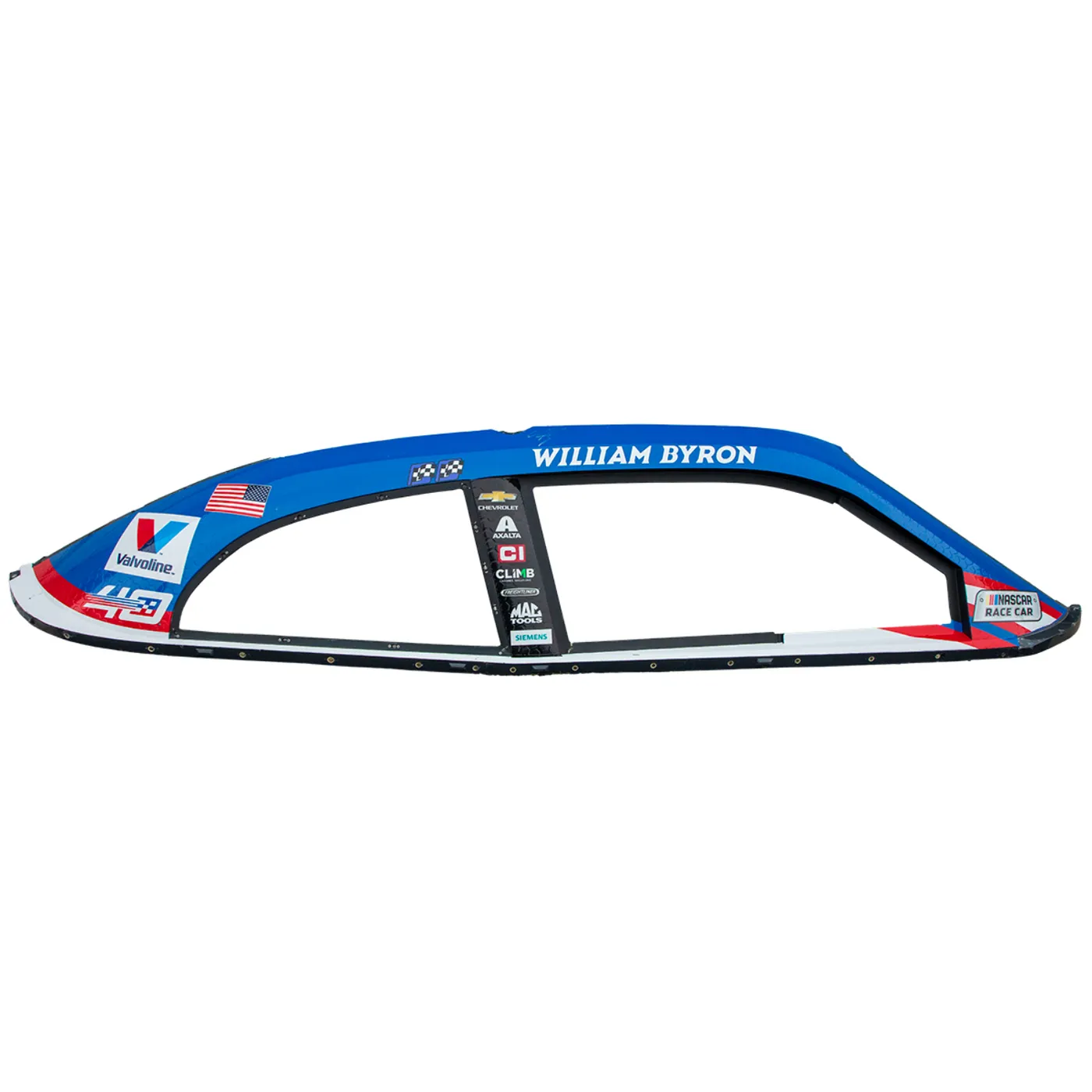 Hendrick Motorsports AUTOGRAPHED Race Used 2024 William Byron #17 HendrickCars.com Xfinity Window Silhouette