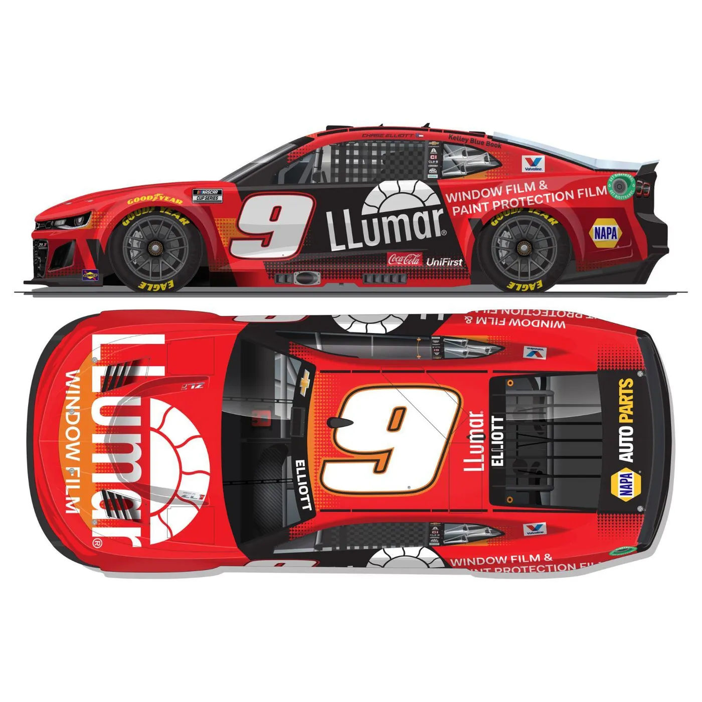 Hendrick Motorsports Chase Elliott #9 2025 Llumar 1:24 ELITE Die-Cast