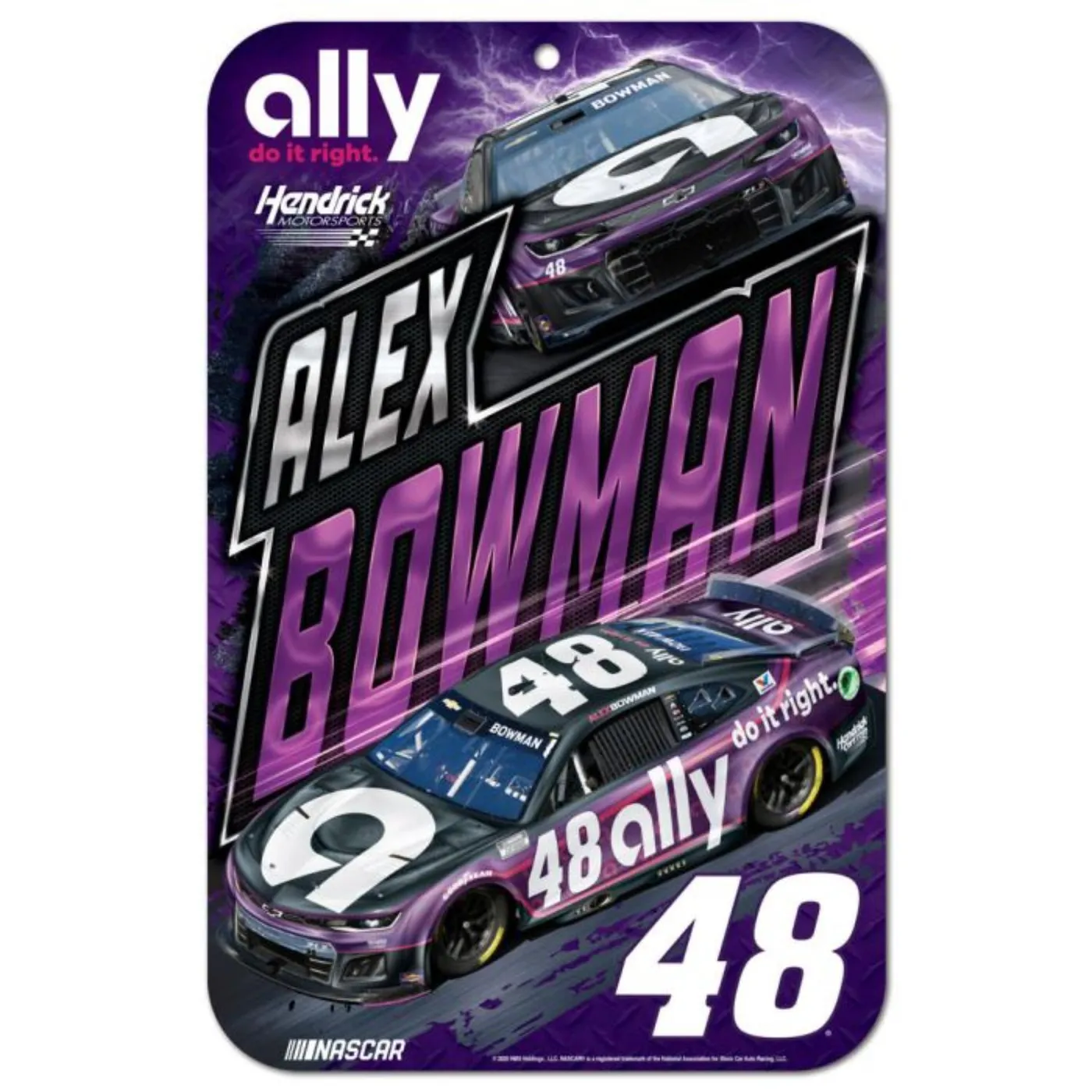 Hendrick Motorsports Alex Bowman #48 2025 ally 11" x 17" Plastic Sign
