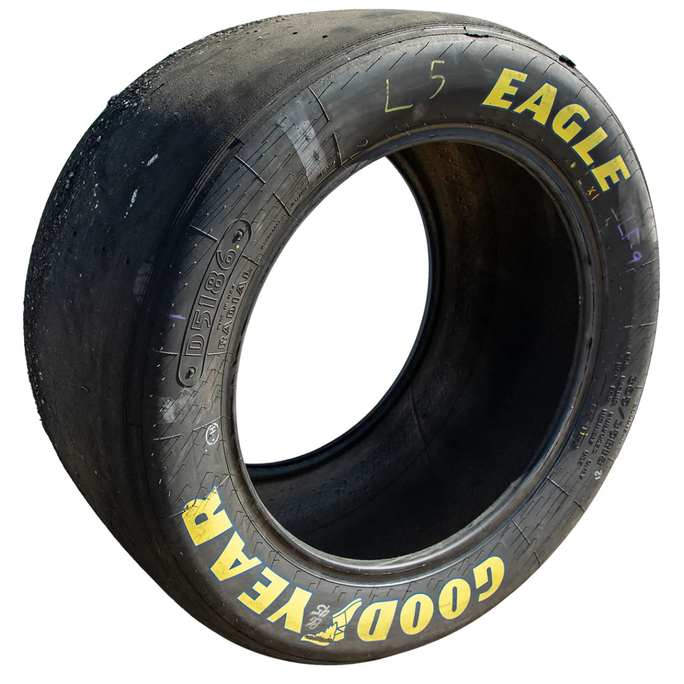 Hendrick Motorsports Race Used 2024 Kyle Larson #5 Las Vegas Left Front Victory Lane Tire