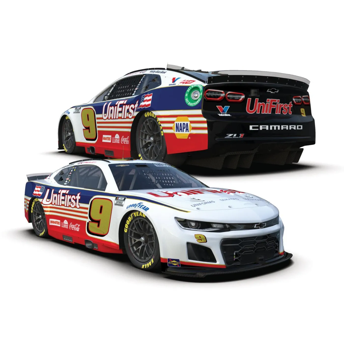 Hendrick Motorsports Chase Elliott #9 2024 Unifirst Darlington Throwback 1:24 ELITE Die-Cast