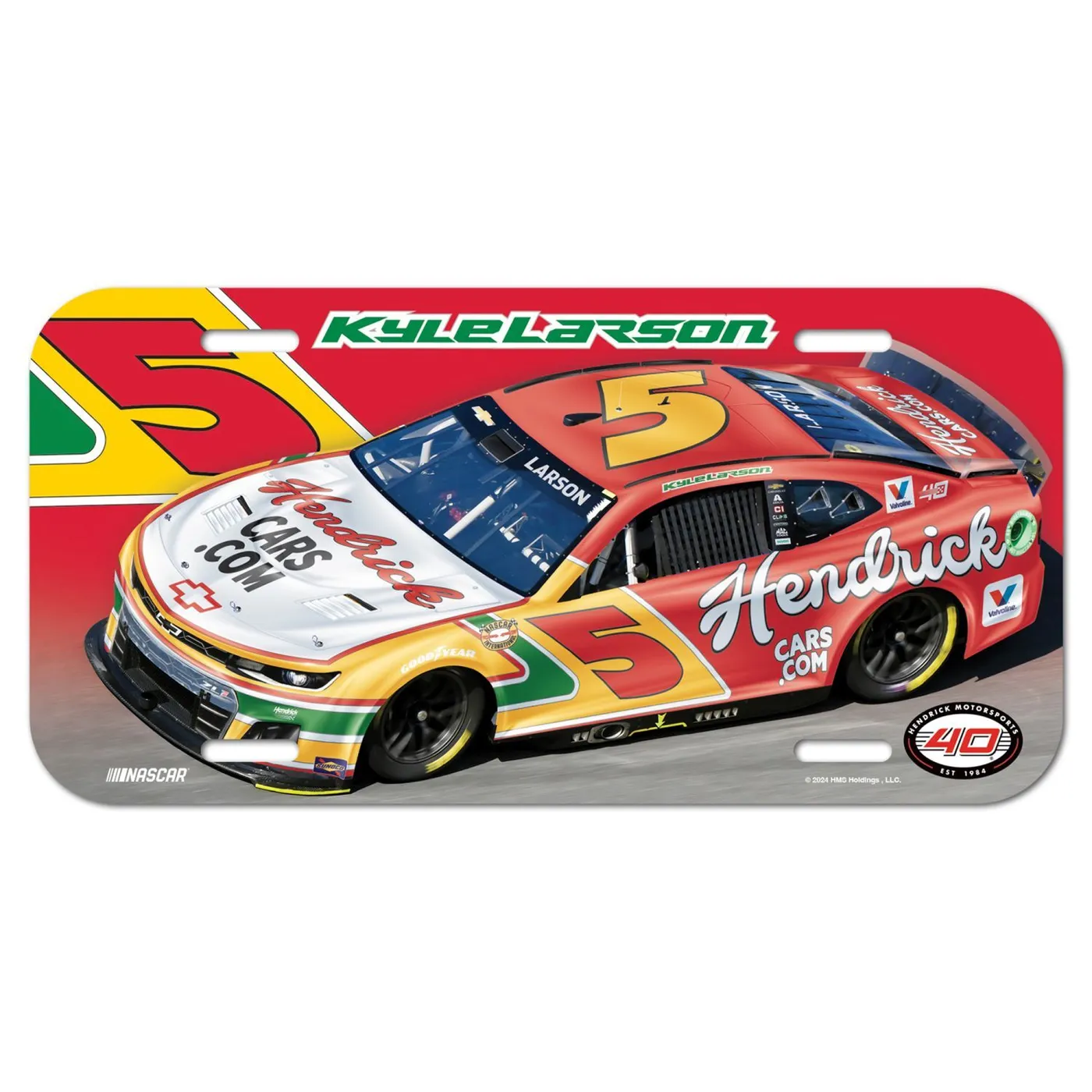 Hendrick Motorsports Kyle Larson #5 2024 HendrickCars.com Darlington Throwback Plastic License Plate