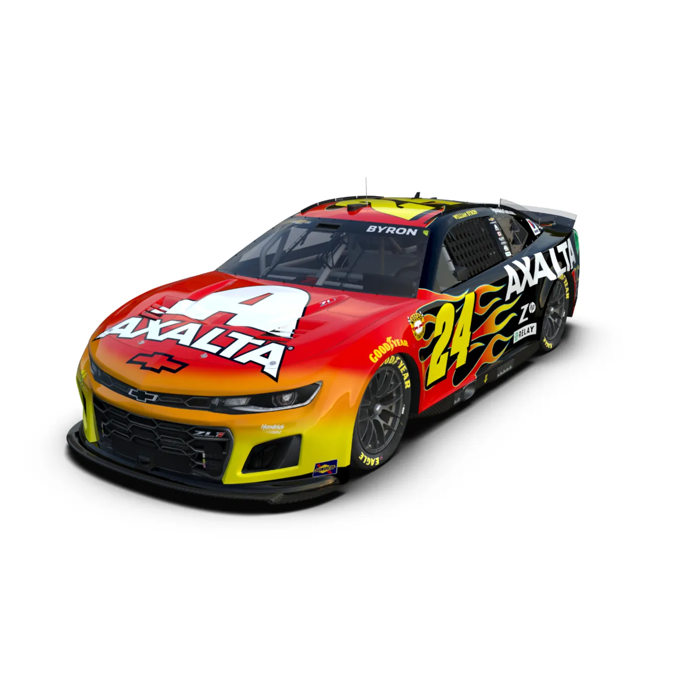 Hendrick Motorsports AUTOGRAPHED William Byron #24 2024 AXALTA Darlington Throwback 1:24 HO Die-Cast