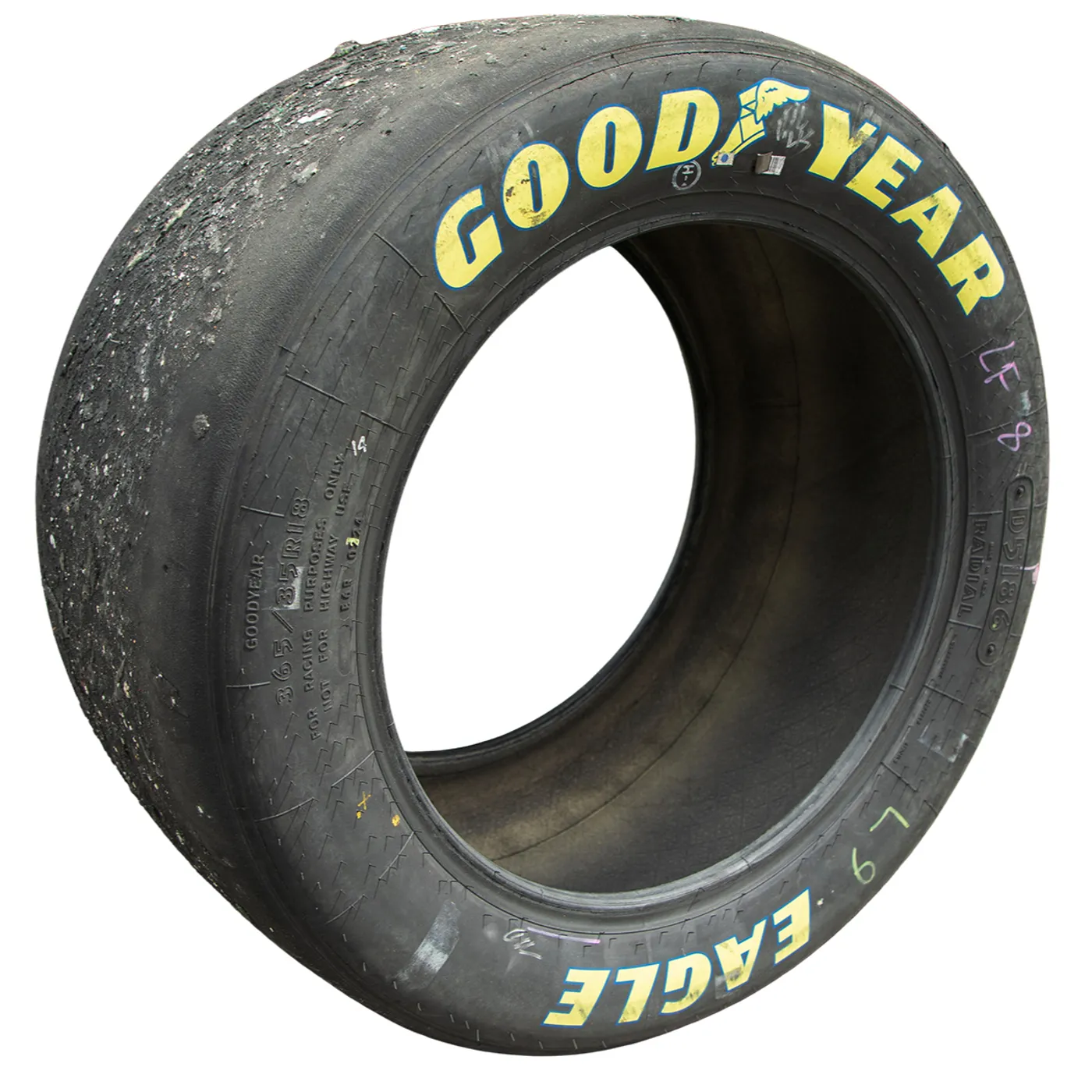 Hendrick Motorsports Race Used 2024 Chase Elliott #9 LF Victory Lane Tire - Texas Win