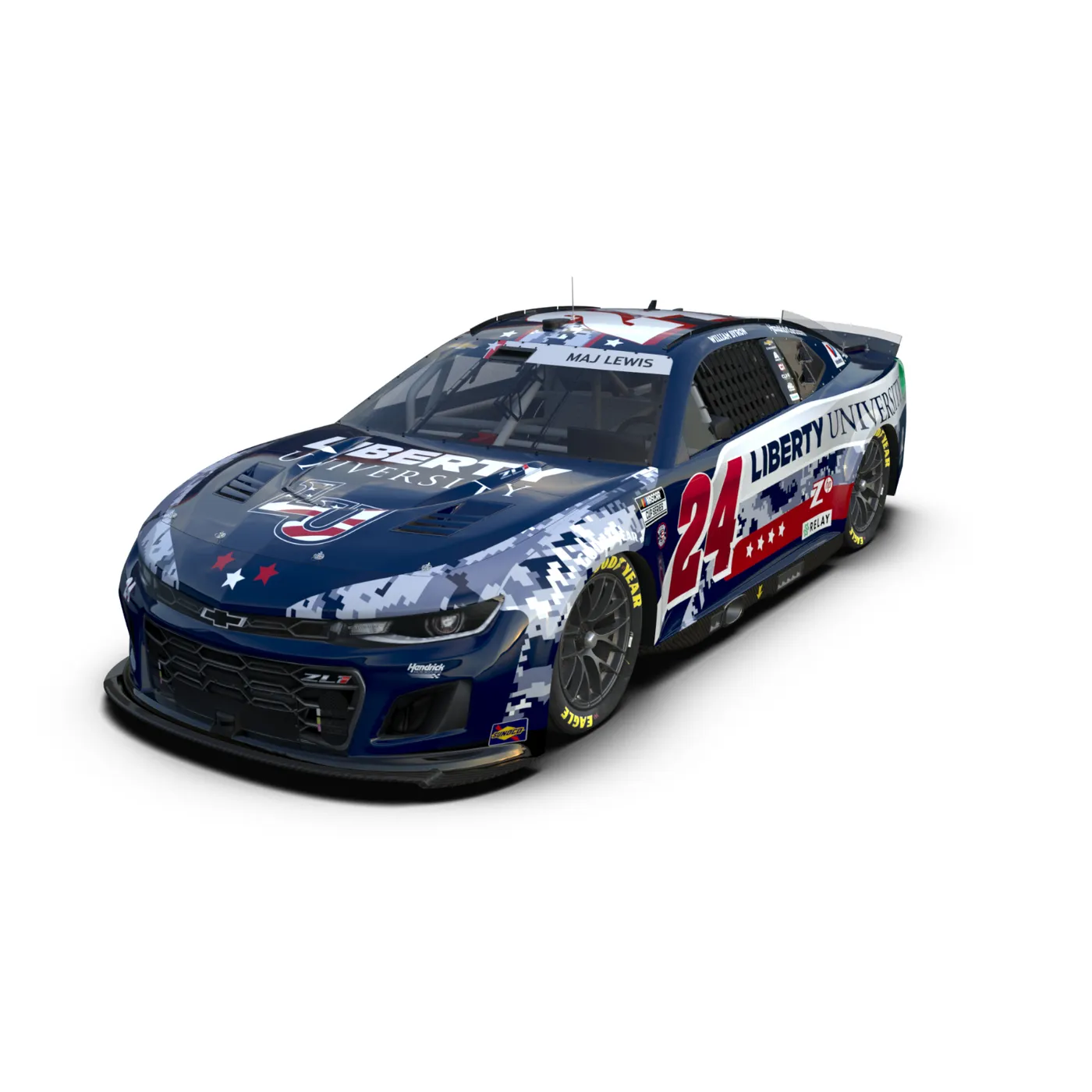 Hendrick Motorsports AUTOGRAPHED William Byron #24 2024 Liberty University Patriotic 1:24 HO Die-Cast